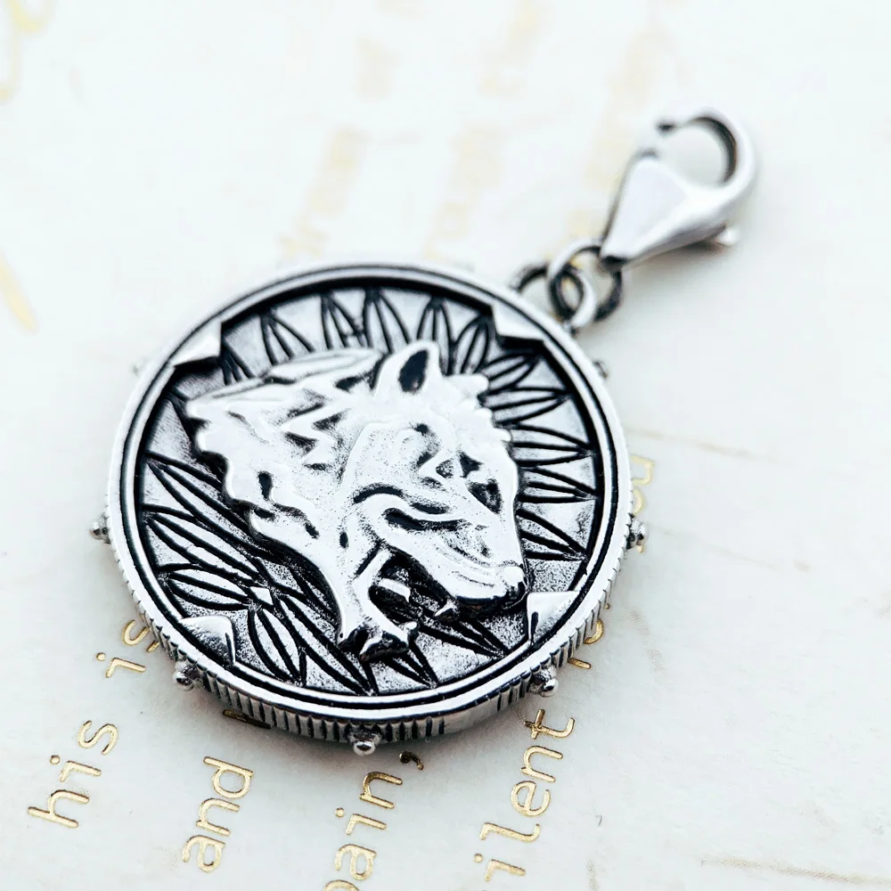Coin Drache & Tiger Pendant Dangle Charm Women Men Punk 925 Sterling Silver  Fine Jewelry