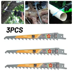 3pcs 150mm 6 Inch Reciprocating Saw Blades 3TPI HCS Saber Saw Handsaw Multi Saw Blade For Wood Metal Plastic Pipe Cutting Tool