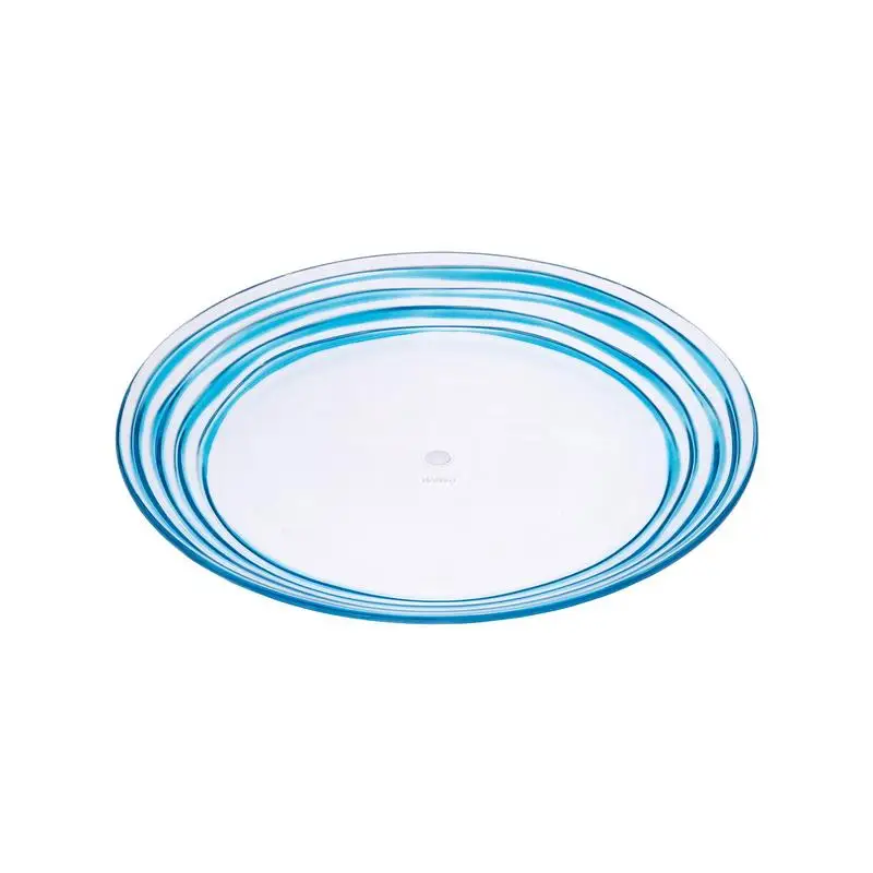 

Set of 4 9-Inch Blue Plastic Dessert Plates, BPA Free, Dishwasher Safe for All Occasions