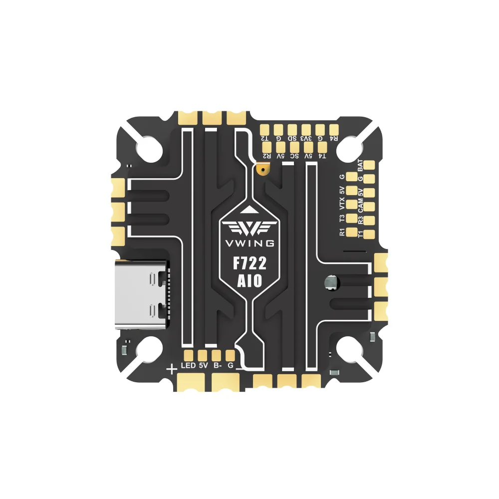 VWING F722 AIO Flight Controller Built-in 45A ESC All In One FC For 3.5 Inch Cinewhoop FPV Drone