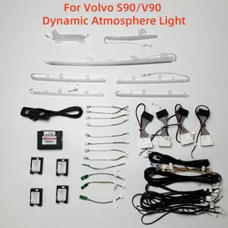 64 Color Dynamic Atmosphere Light For Volvo S90/V90 Car Interior Light Ambient Light Light Strip Car Modification Button Control