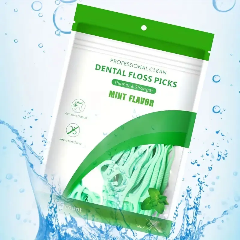 100 Count Dental Flossers Mint Gentle Clean Soft Floss With Superior Strength Cleaning Between Teeth Dental Floss Picks