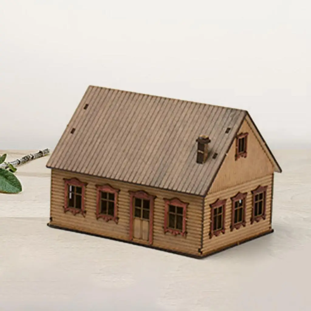 

1/72 Miniature Wooden House Architecture Scene for Diorama Sand Table Decor
