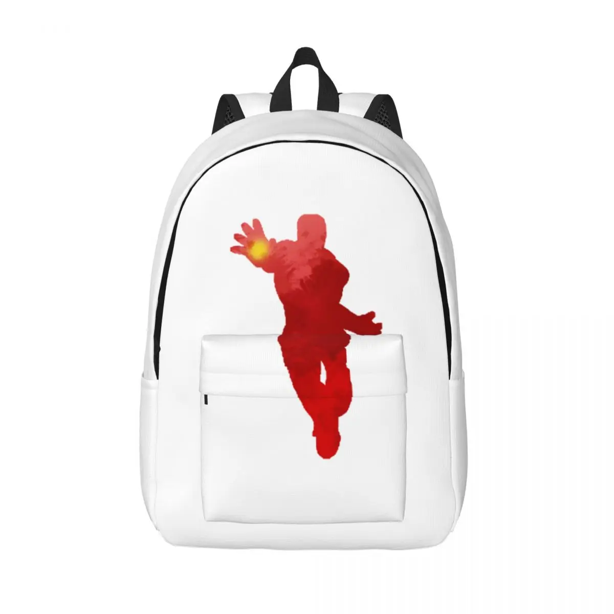 Kindergarten Bag Hero Inspired Silhouette Zipper Closure Iron Man College Student Gift Solid Schoolbag Camping