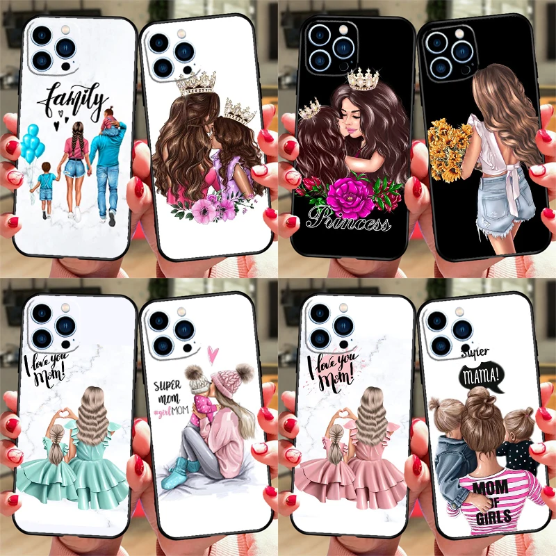 Funda familiar marrón para madre de bebé y niña, funda para OnePlus 10 Pro 11 12 13 13s 13R 12R 10T 8T Nord CE 4 3 2 Lite N20 N30 Nord 5