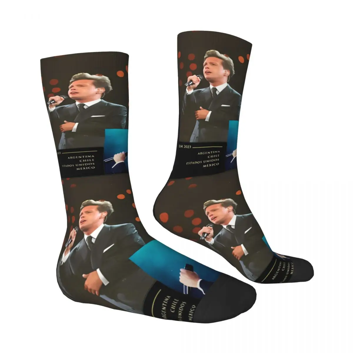 Singer Luis Miguel Tour 2024 Stockings Pattern Gothic Socks Autumn Non Slip Socks Men Skateboard Breathable Socks