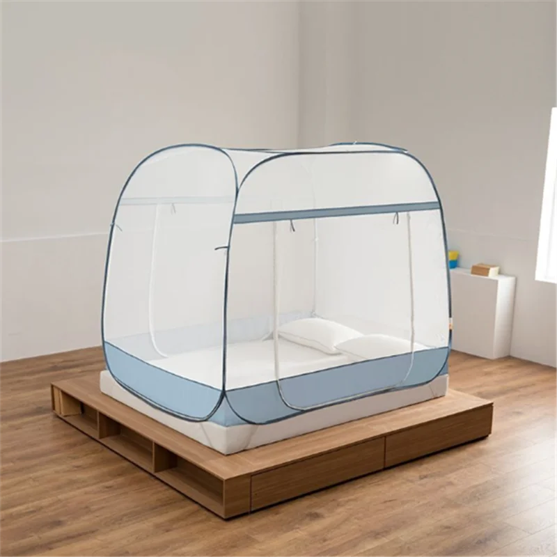 

Foldable Double Zipper Anti-mosquito Tent Summer Large Space Mosquito Net Free Installation Three-Door Yurt Mosquito Net