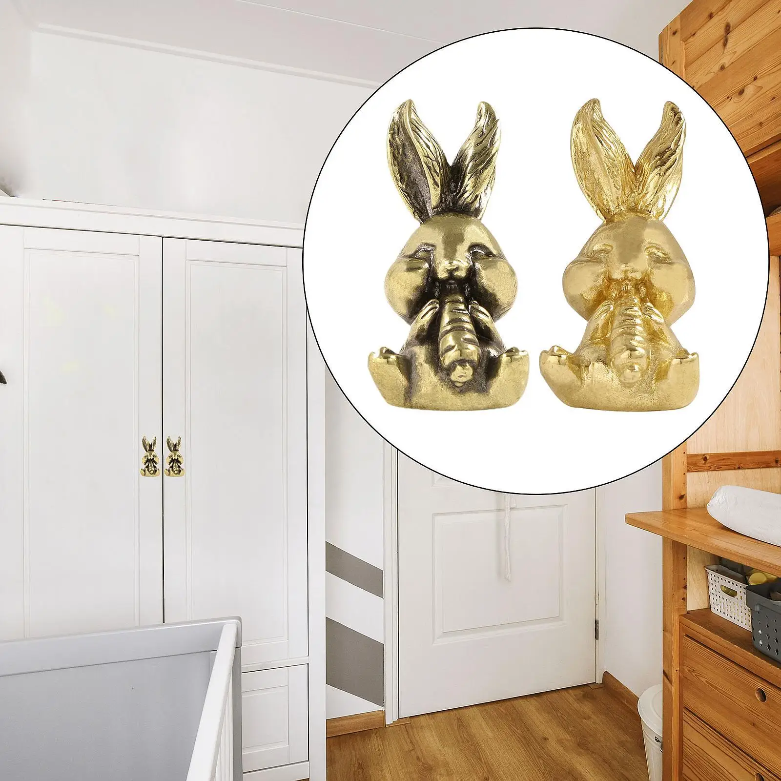 Brass Rabbit Handle Cabinet Knob, Coma o coelho da cenoura, Quarto Home Closet