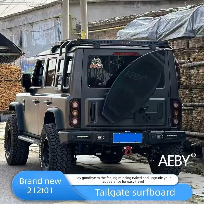 AEBY für BAIC 212 T01 Verbesserter Hochleistungs-Surfbretthalter für die Heckklappe, Heckklappen-Surfbretthalter, Ersatzreifenhalter, Autozubehör