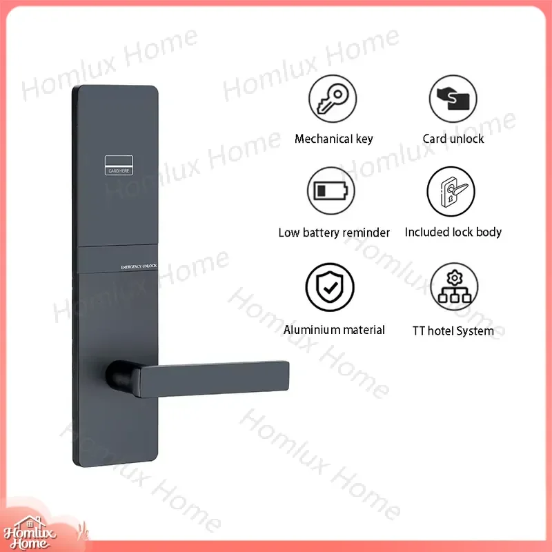 Tuya Smart Door Lock with Key Card App Unlock WiFi Bluetooth Ferrule Lock for Steel Door Hotel Home Security Anti-Theft