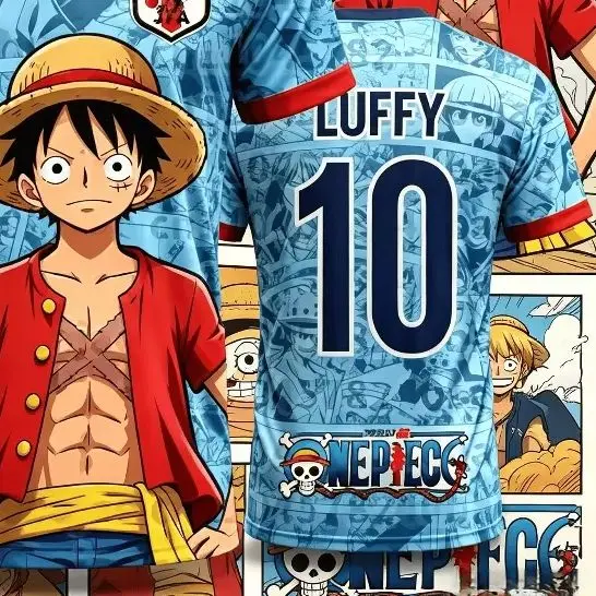 Camiseta de Fútbol de Luffy de One Piece de Japón para Hombre, Camiseta Deportiva para Niños, Conjunto de Camiseta de Fútbol Especial para Adultos, Sudadera de Secado Rápido para Hombre/Mujer