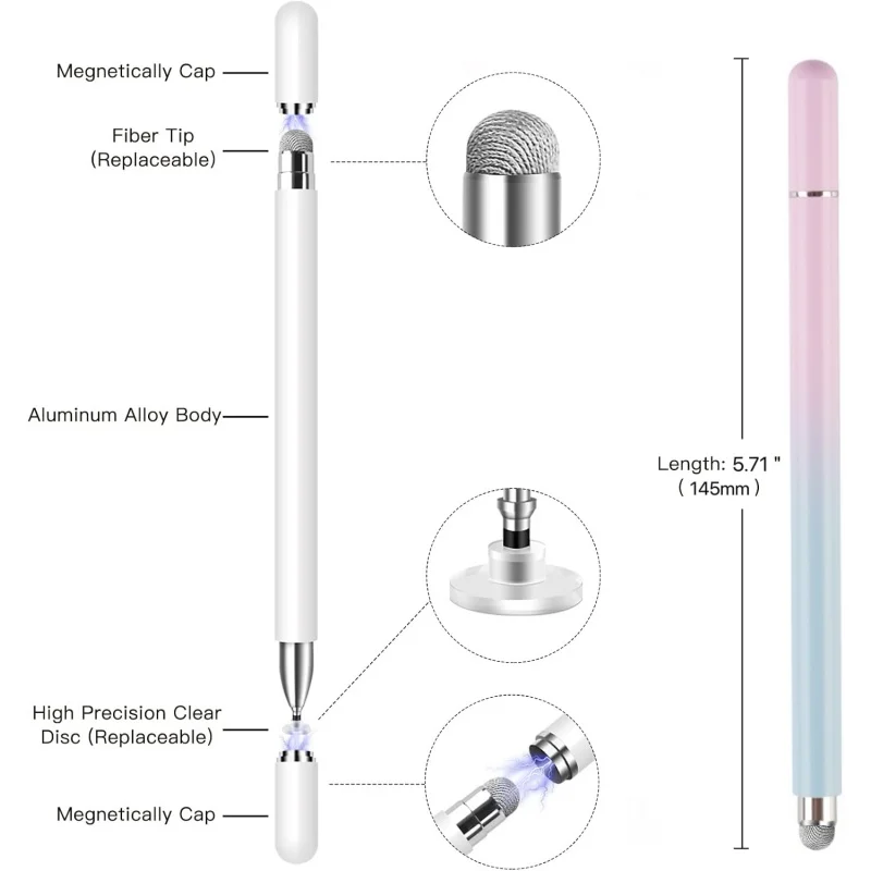 Stylus Pen for OPPO Pad, 2-in-1 High Sensitivity Pen Compatible with OPPO Pad、Pad 2、Pad Air& All Capacitive Touch Screens