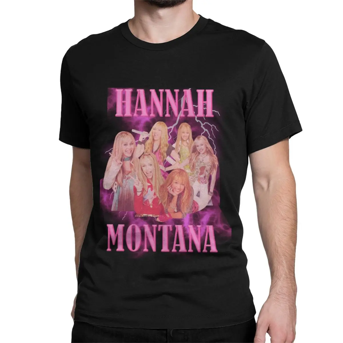 Men Women T-Shirts Hannah Montana Crazy Cotton Tees Short Sleeve Miley Cyrus T Shirts Round Neck Clothes Plus Size