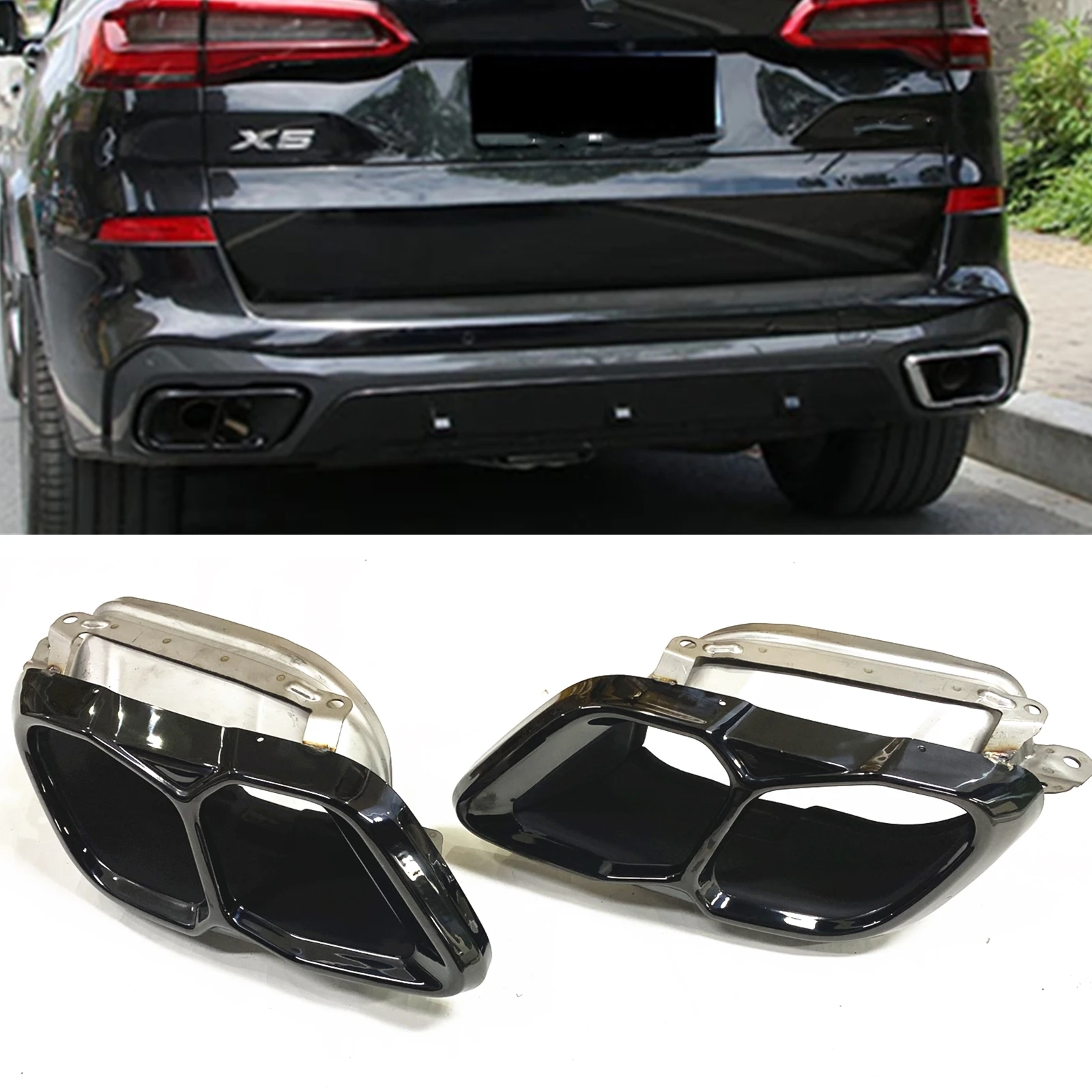 Rear Muffler Pipe Tail Exhaust Tips Tailpipe For BMW X5 X6 G05 G06 X7 G07 2010 2011 2012 2013 2014 2015 2016 2017 2018 2019-2024