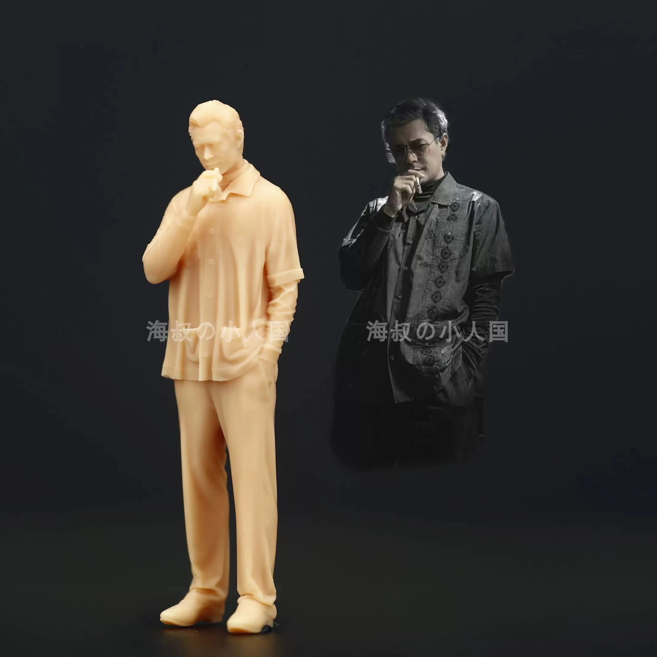 1/64 figure standing Smoking Man Microscopic sand table 1/43 High-quality 3D Printing Resin Need To Be Colored By Yourself