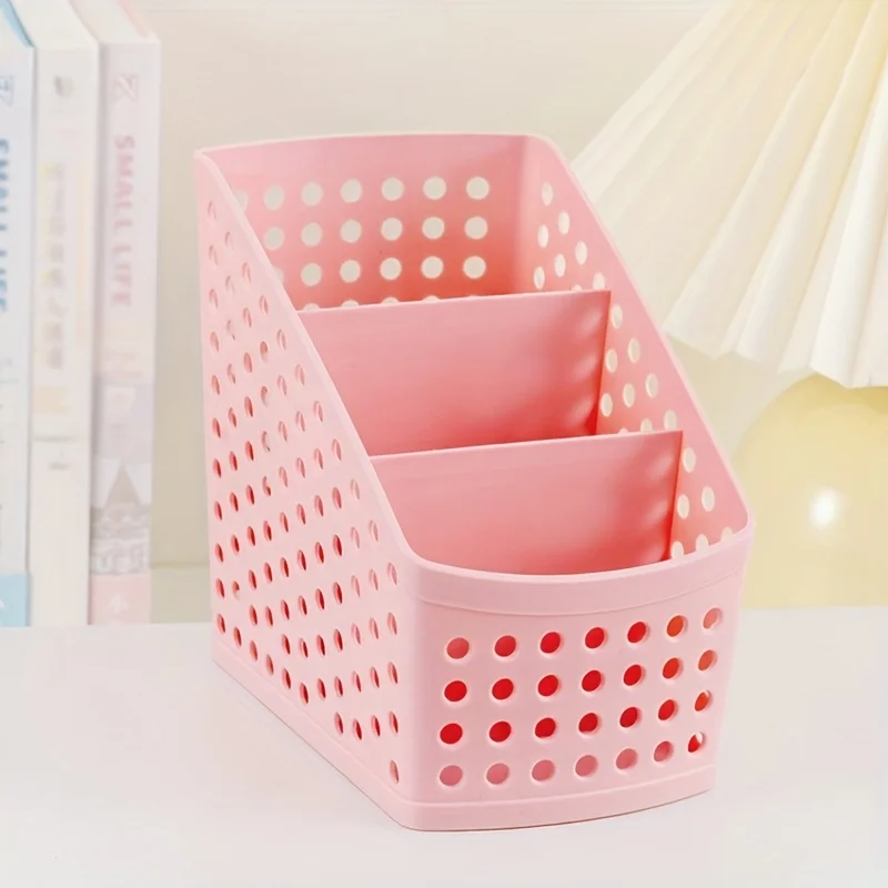 1 قطعة القرطاسية المدرسية ماكياج المنظم سطح المكتب حاوية علب التخزين لمستحضرات التجميل والمجوهرات القرطاسية البلاستيك منظم سطح المكتب #3