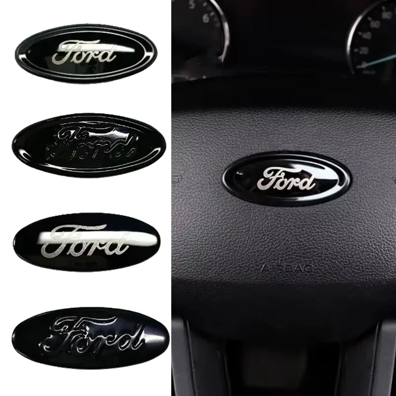 Emblema Central para Volante de Ford Edge, Escape, ST, Explorer, Territory, Equator, Mondeo, Focus, Escort, Adorno Decorativo Interior
