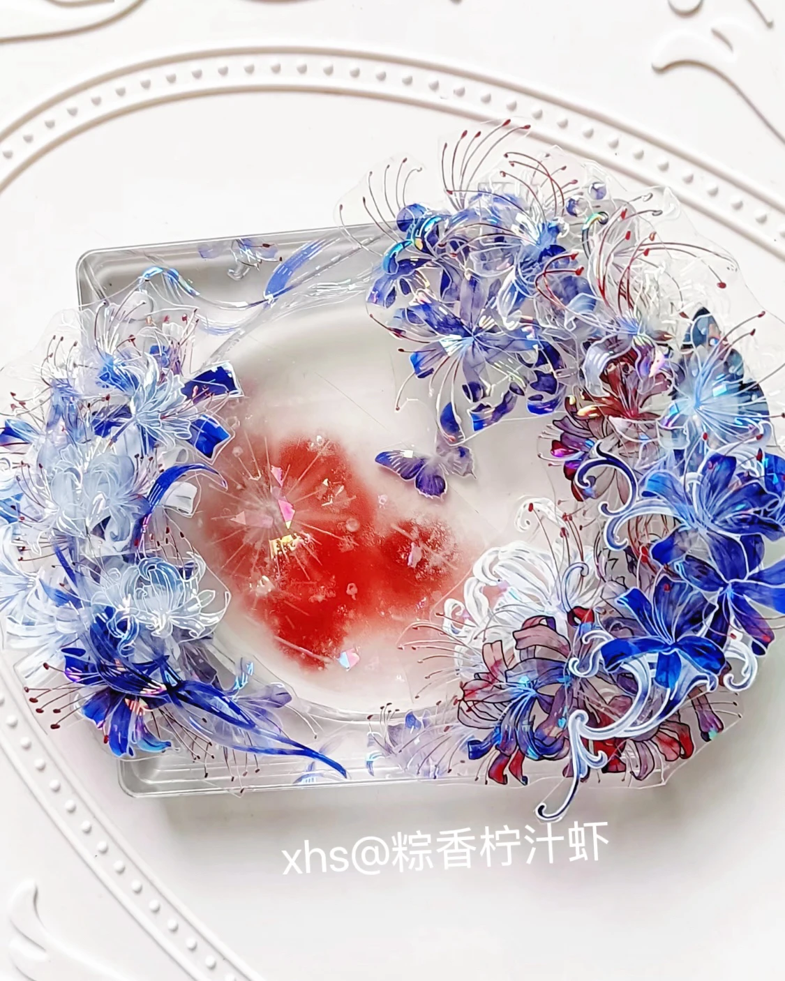 Shiny Floral Red Spider Lily Higanbana Sky Washi Pet Tape