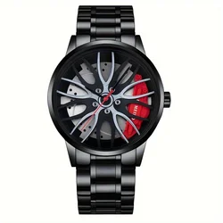 Men's Fashion Quartz Watch Hollow Out Cool Analog Steel Band Wrist Watch For Boys Him
