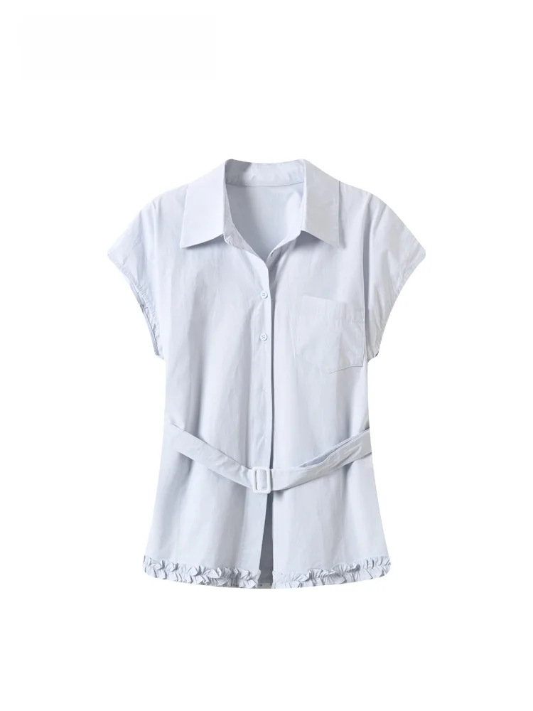 

CaraCLUB Summer New plus Size Women's Shirt Short Sleeve Casual Loose Fit Breathable Polyester Casual Top Slimming Effect