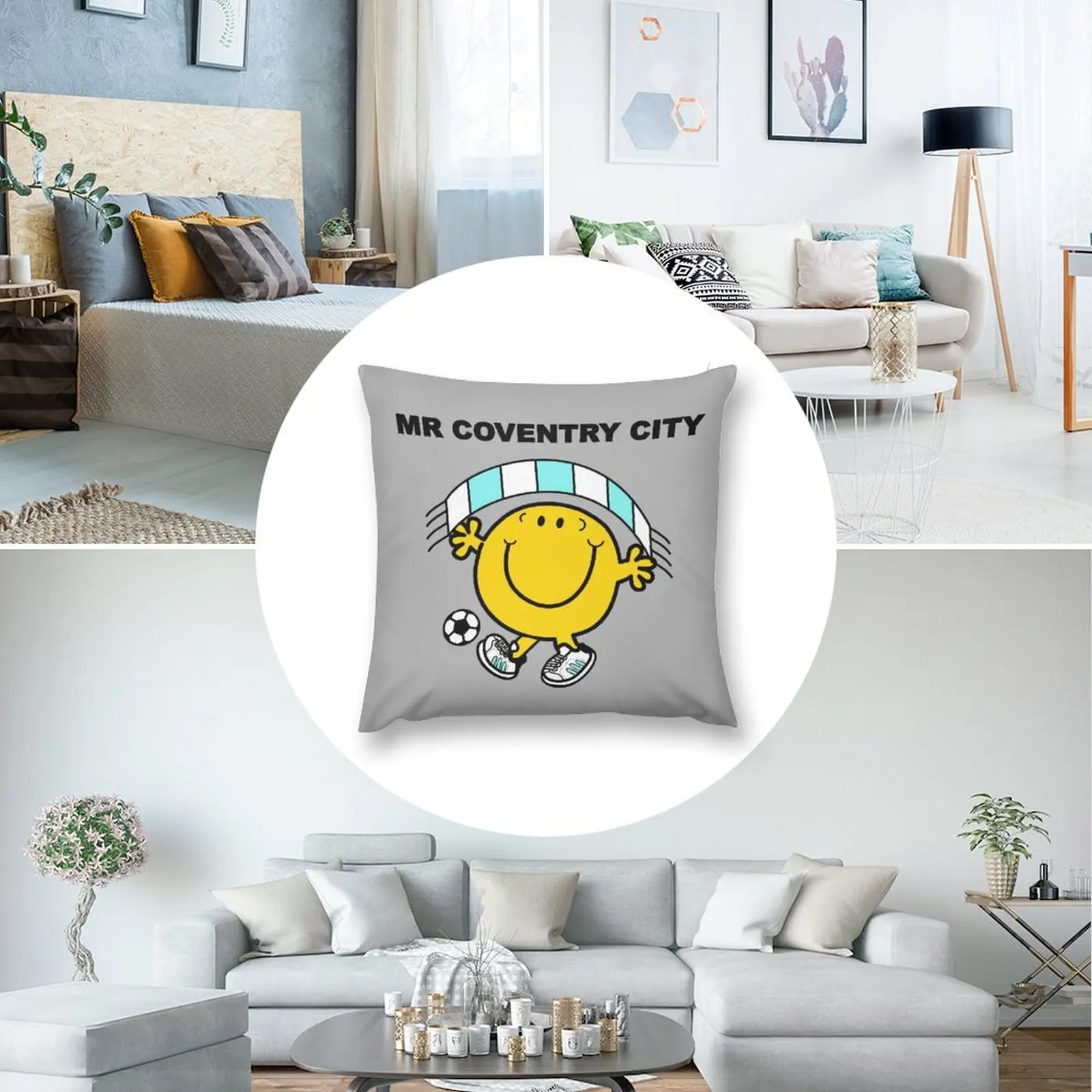 Mr Coventry City Throw Travesseiro, Decoração De Outono, Almofada De Natal, Fronha De Natal