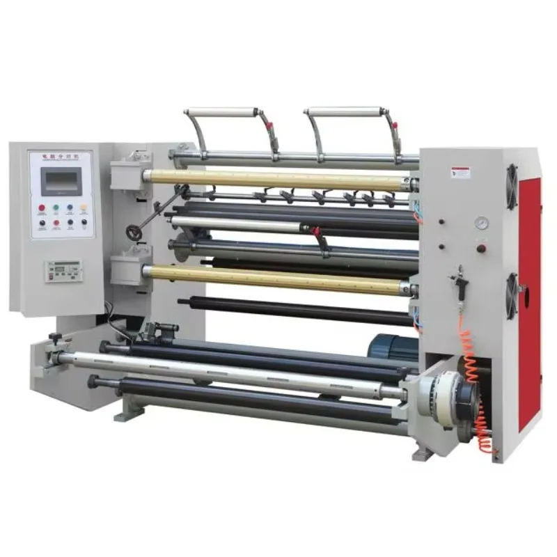 Machine à rembobiner à refendre en plastique horizontal