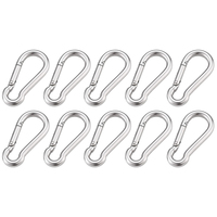 10Pcs 316 Stainless Steel Multifunctional Spring Snap M4 M5 M6 M7 M8 Carabiner Quick Link Lock Ring Hook