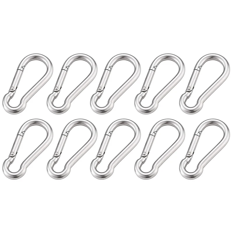 10Pcs 316 Stainless Steel Multifunctional Spring Snap M4 M5 M6 M7 M8 Carabiner Quick Link Lock Ring Hook