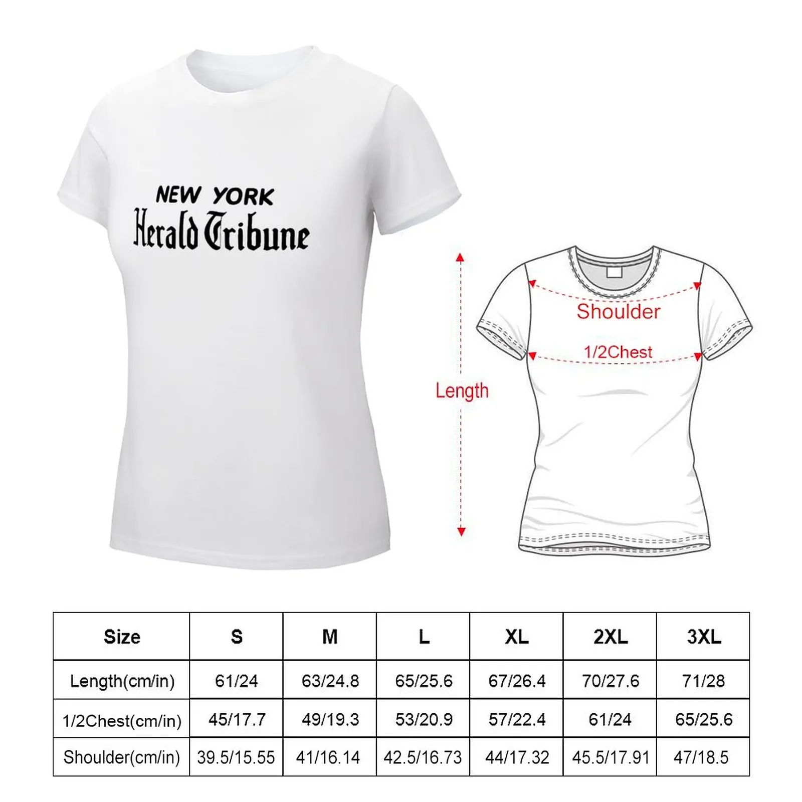 new york herald tribune T-Shirt Women's cotton t-shirt designer clothes Women luxury