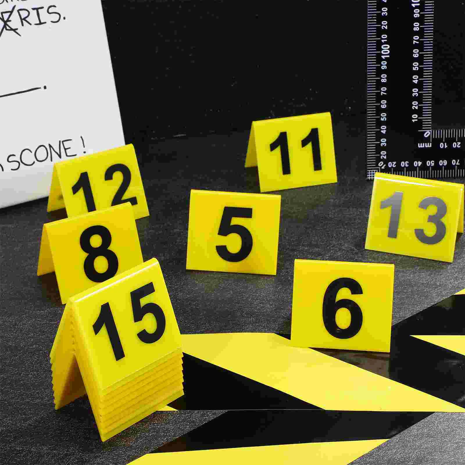 15 Pcs Number Plate Sign Marker Game Supply Table Numbers Restaurant Evidence Dining Dinner Party