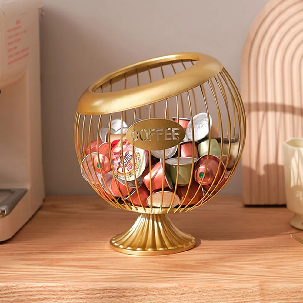 High value Capsule Coffee Pod Organizer Fruit Basket Snack Candy Storage Basket Desktop Coffee Table Decor Decorative Ornament