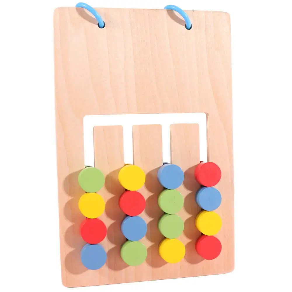 

4-color Colors Matching Game Double Sided Wooden Thinking Develop Montessori Fine Motor Skill Colors Cognitive Puzzles