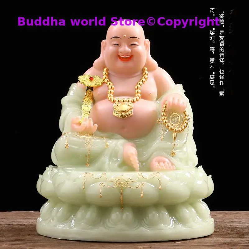 2025 Asia HOME SHOP 5A jade grade Buddha statue Bring good luck money God of wealth Recruit wealth Maitreya Mammon buddha statue