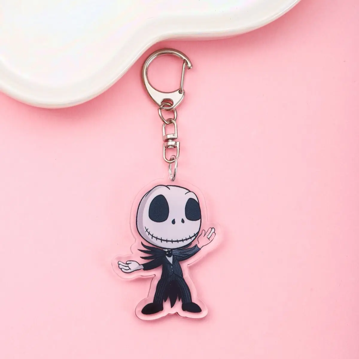 أنيمي الكابوس قبل عيد الميلاد سلسلة مفاتيح مصنوعة من الأكريليك المساعدون حقيبة كرتونية قلادة هدية حقيبة لطيفة سحر كيرينغ هدايا الأصدقاء
