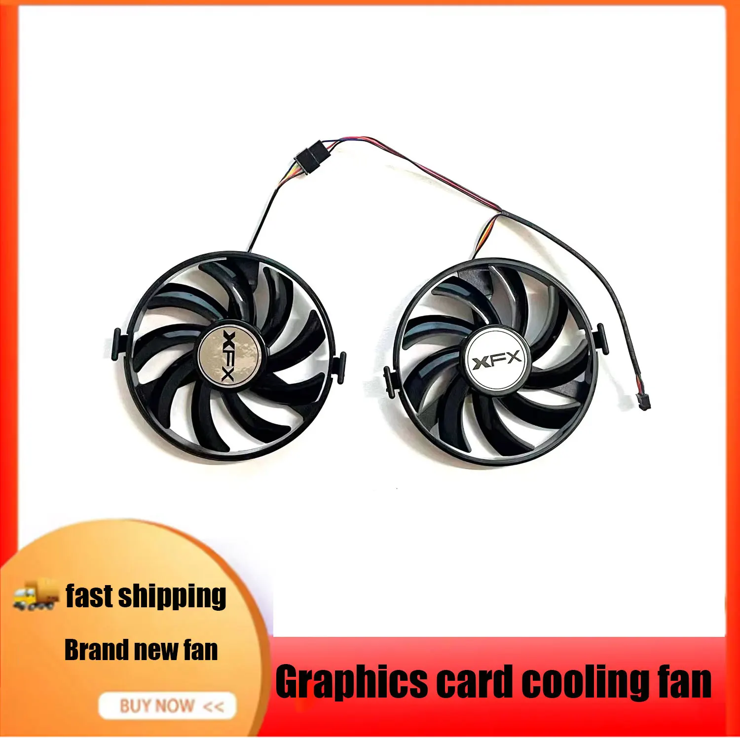 New GPU fan FDC10U12S9-C DC 12V 0.45A suitable for XFX R9 380 370X R7 350 360 370, RX 460 560 graphics card cooling fan