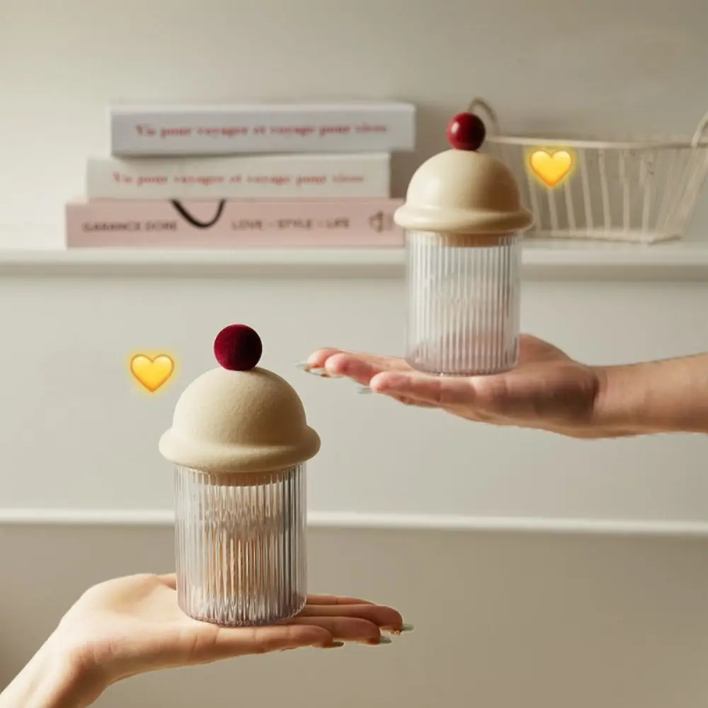 Dustproof Storage Case New Transparent Portable Cotton Swab Box with Lid Simple Cosmetic Box Restaurant