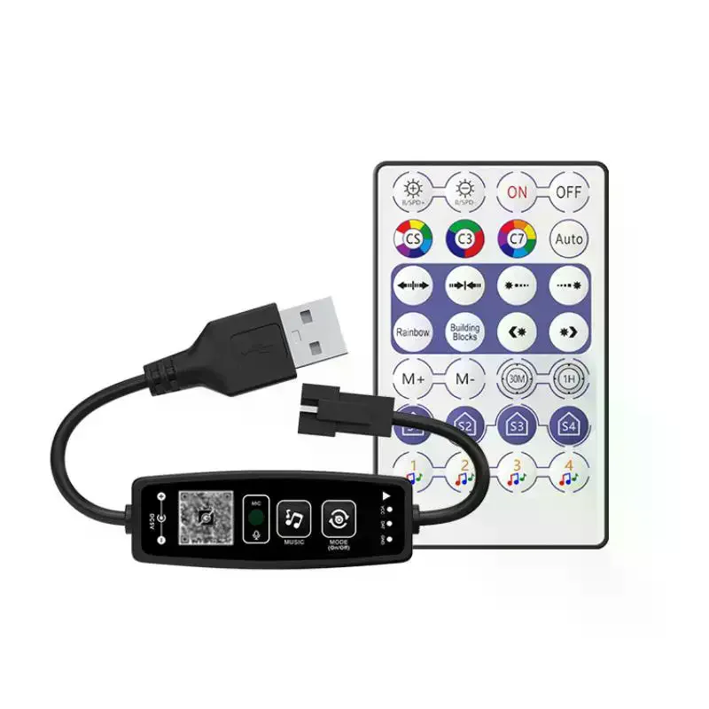 WS2812B Controller Bluetooth Music APP Control For Pixel LED Strip Light SK6812 WS2811 WS2812 Tape Lights USB 5V Remote Control