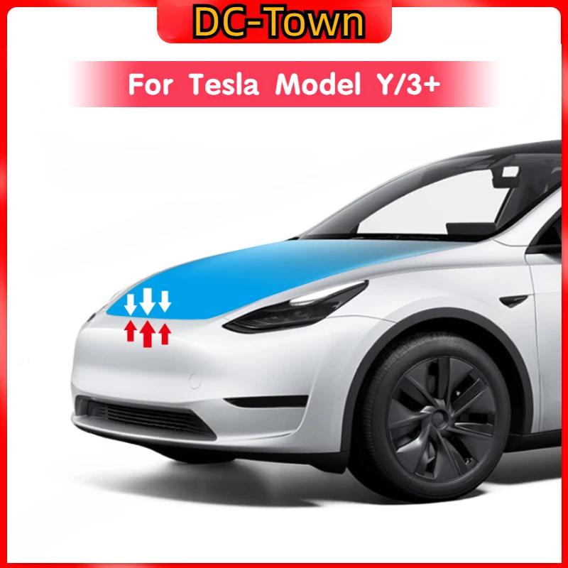 

Электрический замок для Tesla Model Y/3 + Highland 2024, мягкая закрывающаяся Передняя запасная коробка, автоматическая адсорбционная крышка двигателя, автомобильные аксессуары