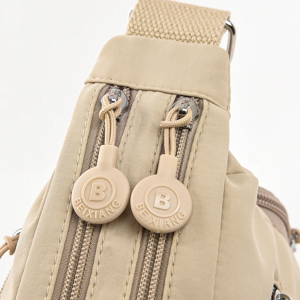 Leichte Damen-Umhängetasche aus Nylon mit mehreren Taschen, lässiger Oxford-Stoff-Reiserucksack, großer Tagesrucksack, Schultertasche B – Detail 5