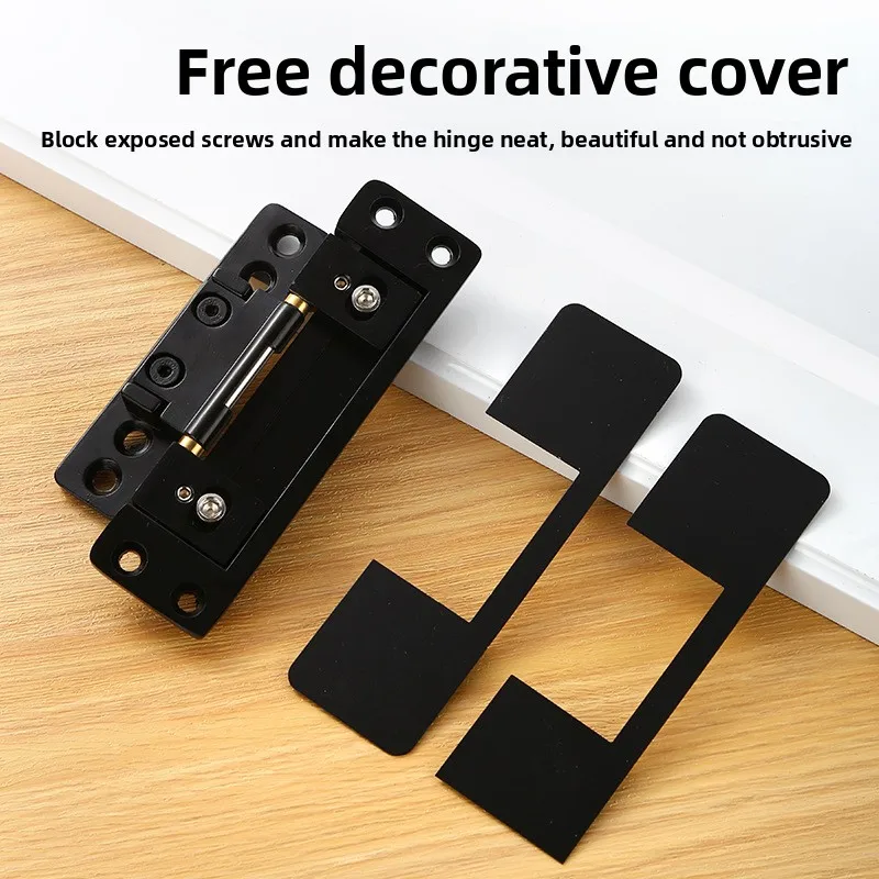 Dobradiça bidimensional oculta, porta invisível ajustável, liga de zinco, porta ecológica, dobradiça cruzada, 1 peça