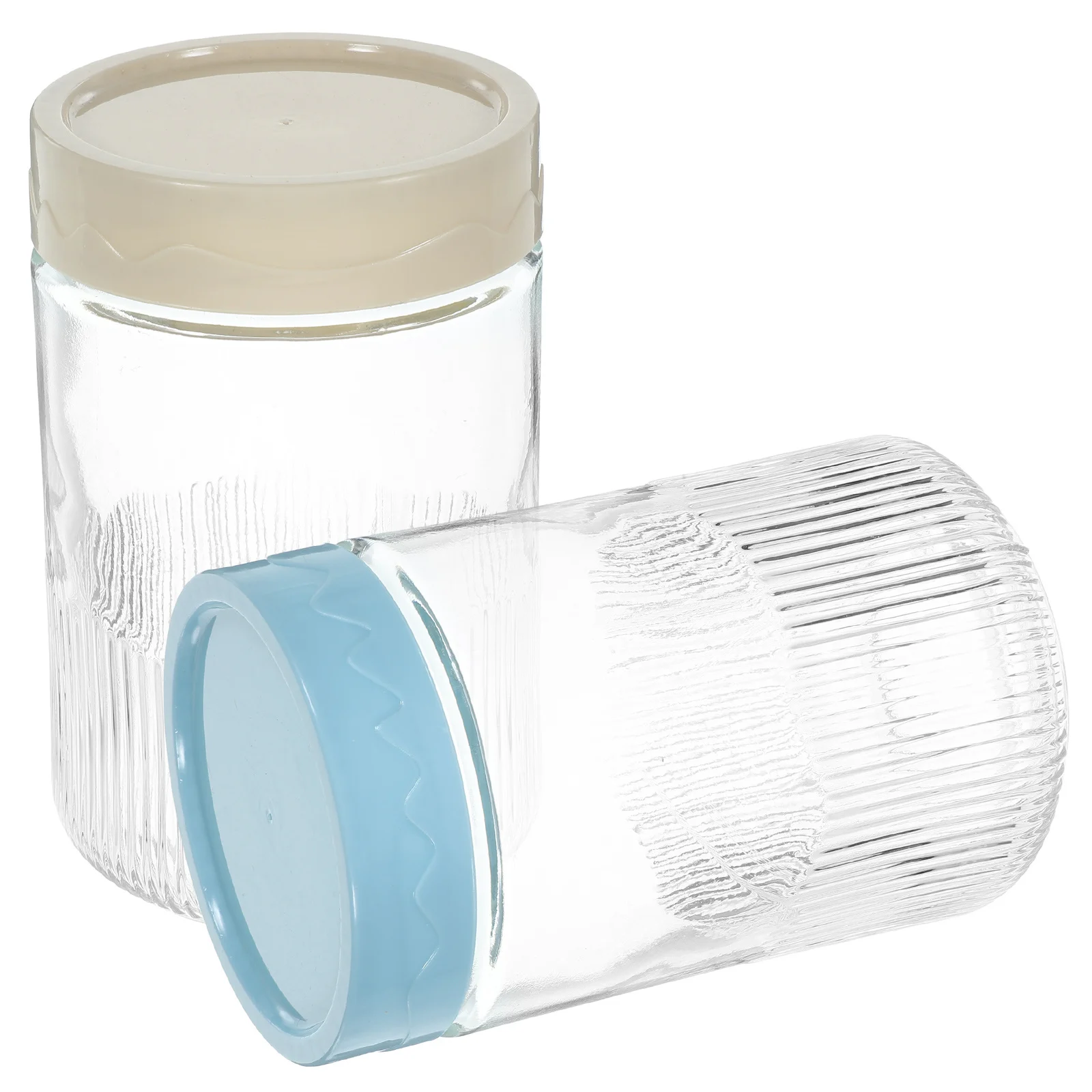 

2Pcs Glass Airtight Food Storage Jar Large Capacity Sealed Kitchen Canister for Coffee Spices Tea Oats Grains Glass Sealing Jar