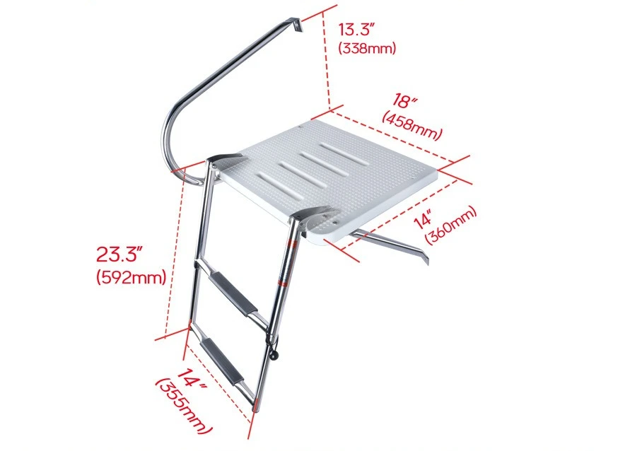 Launching ladder, swimming ladder, marine platform ladder, yacht and marine hardware fittings