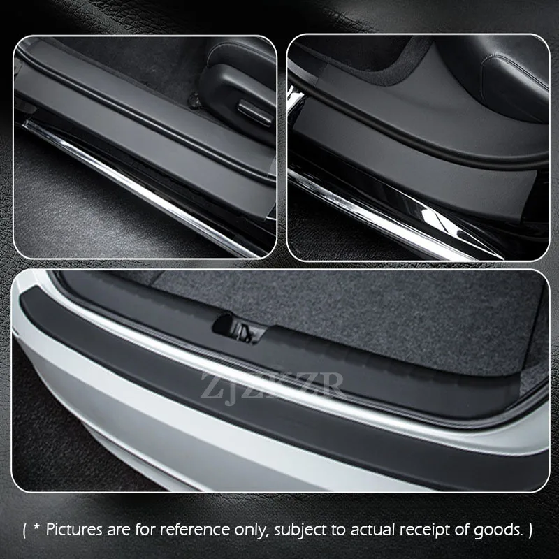 For Volkswagen VW Tharu 2019-2025 Car Door Sill Guard Stickers Front/Back Door Bumper Wear Protection Trunk Protection Strip