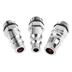 3x Convenient Quick Coupler 1/4 NPT Male Threads Size Tools US JP EU Type Set Air Hose Connector Fittings for Industry KXRE