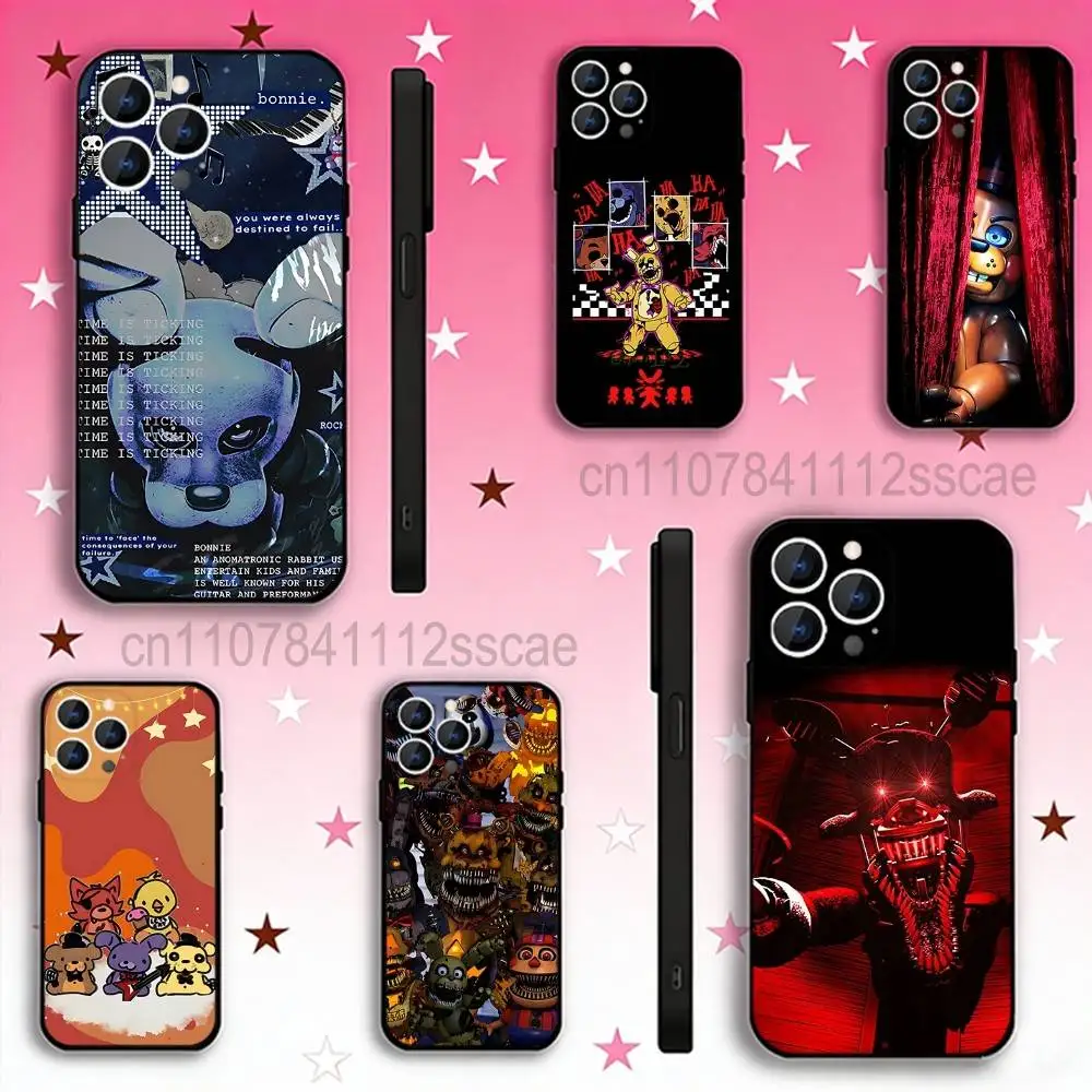 

Fnaf Five-Nights-At-Freddys Phone Case For iPhone 17,16,15,14,13,12,11,Pro,Max,Plus,E,Air,Mini Black Shockproof Funda Cover