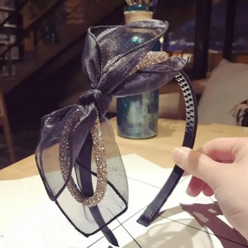 652F Flapper Lưới Bowtie Hairhoop Dành Cho Nữ Tạo Kiểu Tóc Đồ Trang Trí Thanh Lịch Mũ Trụ