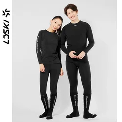 LDSKI Winter Ski Thermal Underwear WomenMen Sets Elastic Fabric Quick Dry Keep Warm Fitness Outdoor Sports Snowboarding