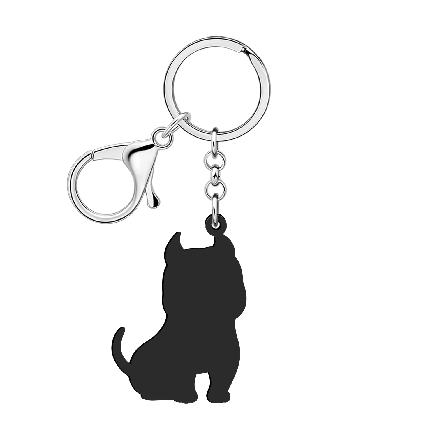 

BONSNY Acrylic Colorful Pit Bull Terrier Keychains Dog Pets Key Chains Ring Jewelry Car Purse Gifts for Women Girls Accessories