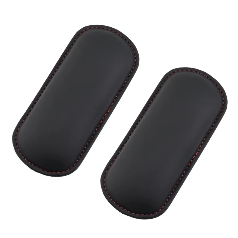 Car Armrest Pad 2 Pack, On Soft Support for Car Door Armrest and Center Console, Black Faux Leather Pad for Elbow R6FB