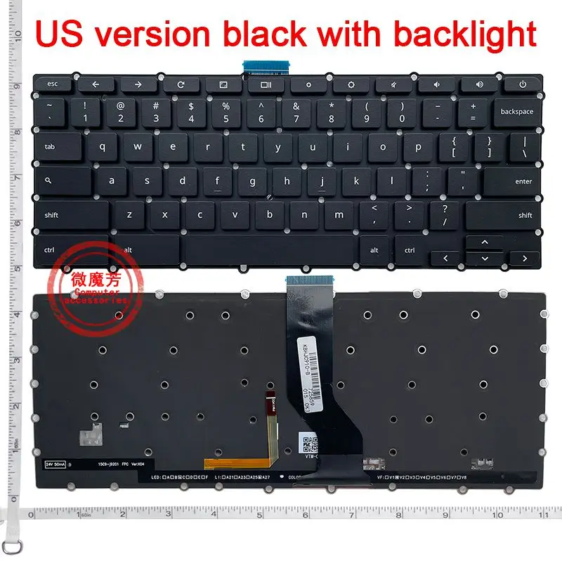 

Новинка US для Acer Chromebook 15 C910 CB3-531 CB3-431 C731 C731T US клавиатура для ноутбука без рамки черная